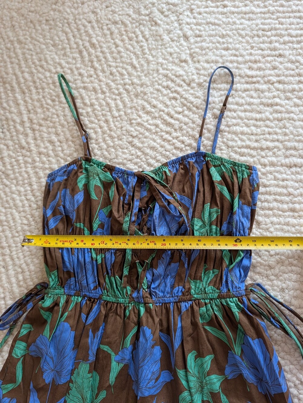 Moon River Blue, Brown & Green Floral Maxi Dress - Picture 5 of 5